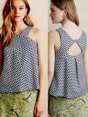 Anthropologie Geometric Jacquard Tank Top